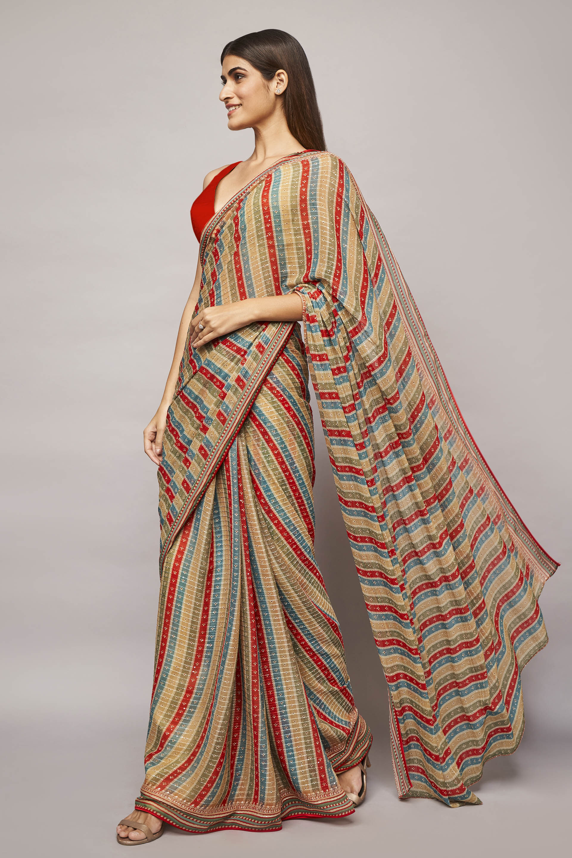 Alana Saree - Red, Red, image 4