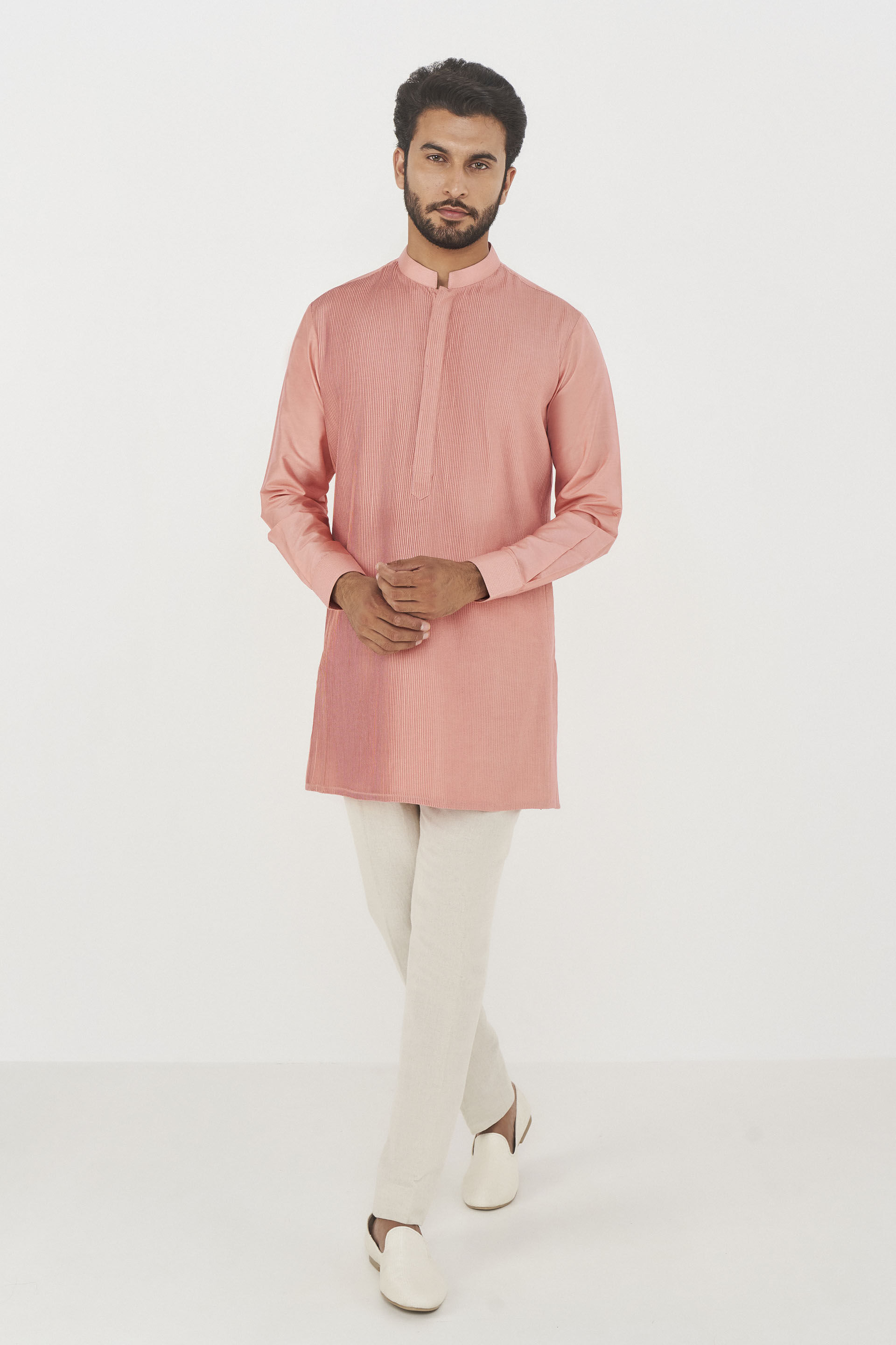 Daksh Silk Kurta - Pink, Pink, image 1