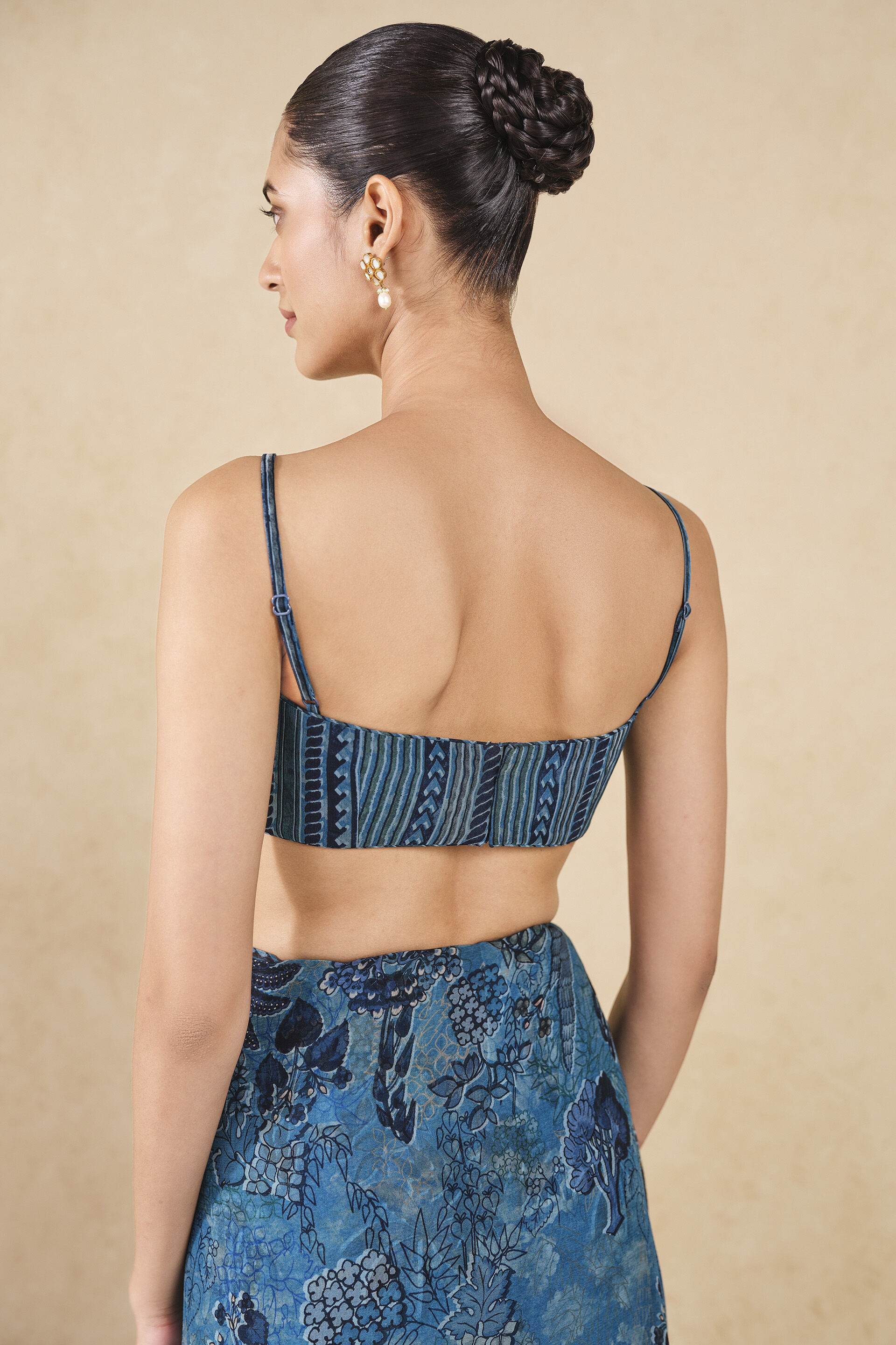 Avis Printed Saree - Blue, Blue, image 8