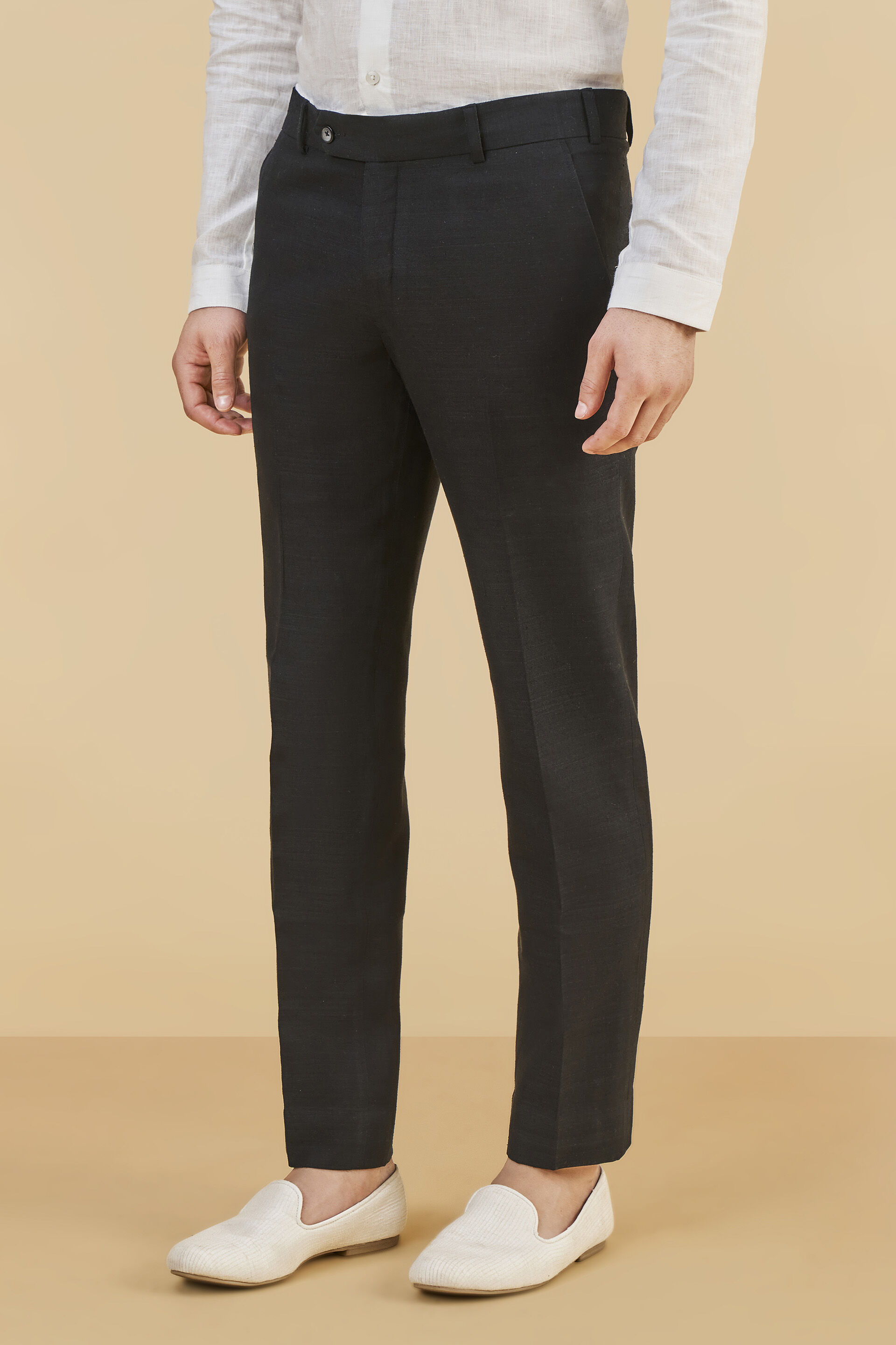Black Silk Trousers