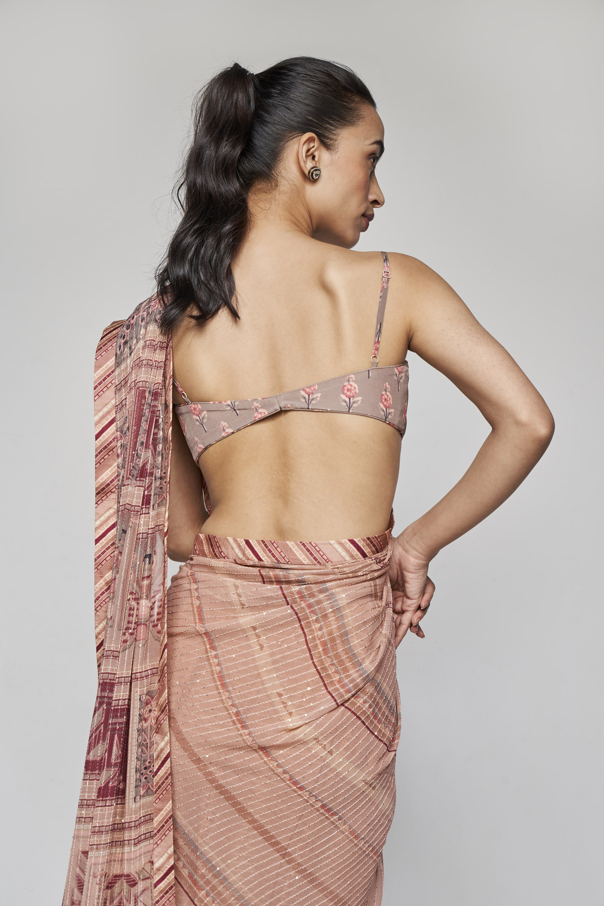 Roksanda Saree Set, Onion Pink, image 7