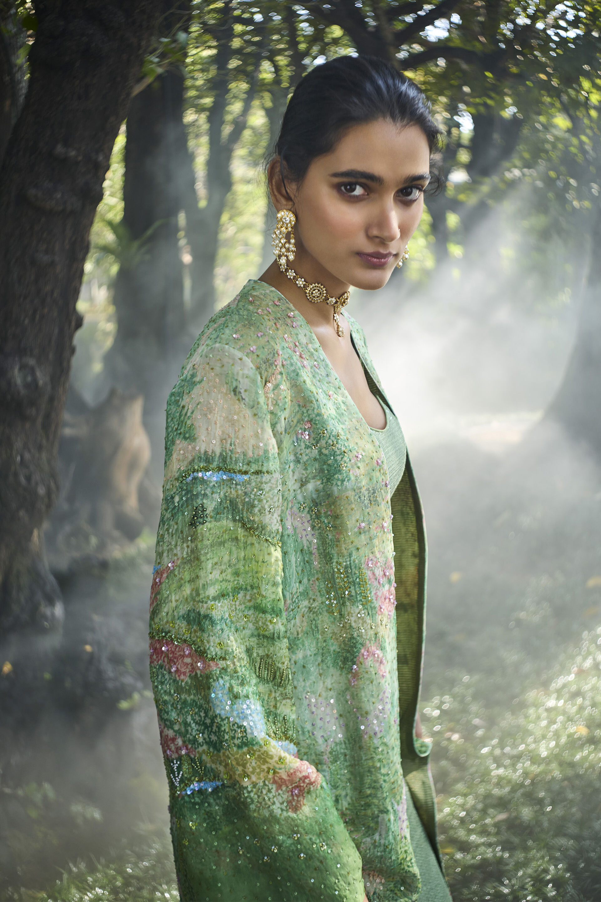The Liveforest Embroidered Jacket Set - Sage, Sage, image 6