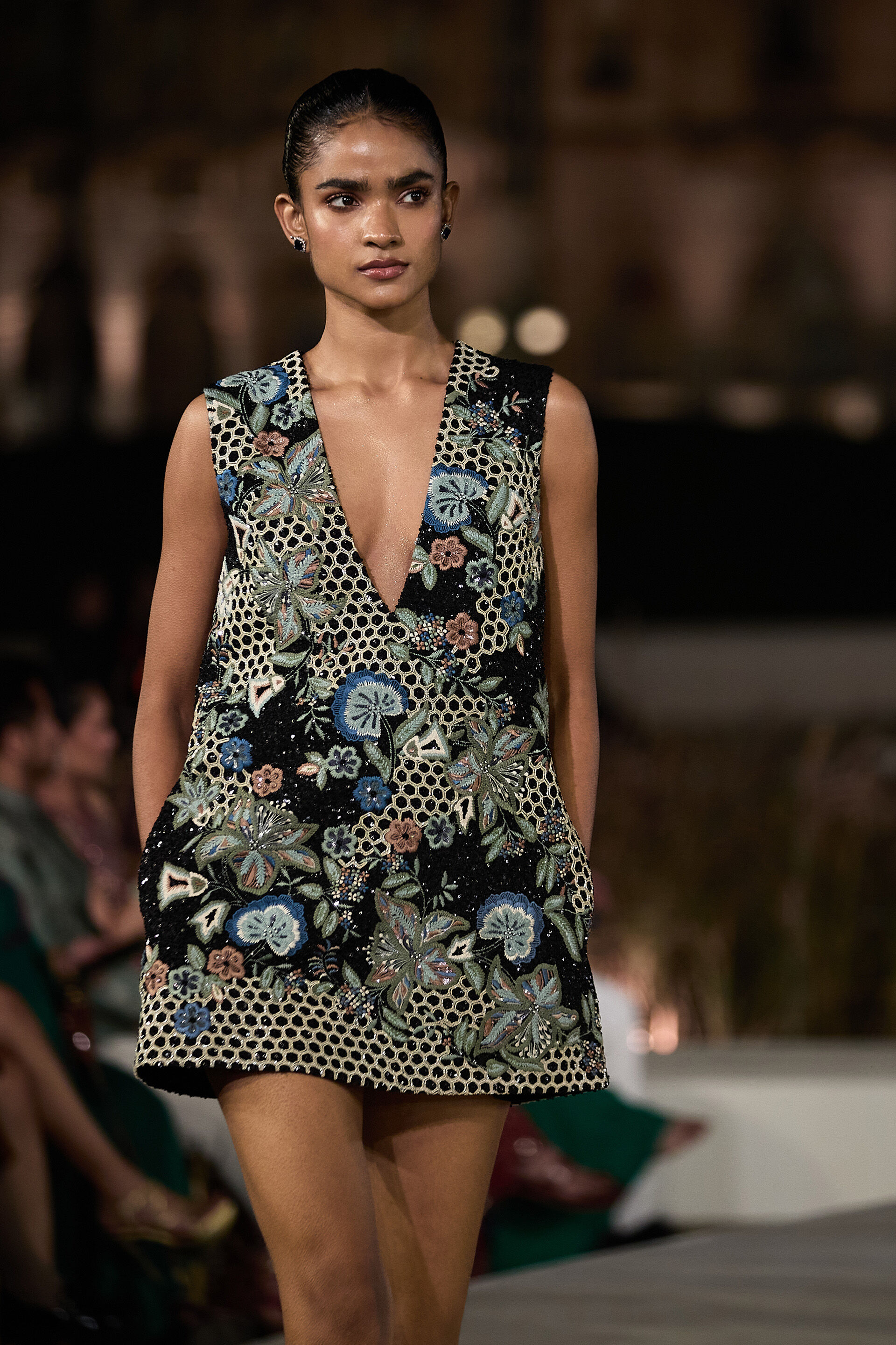 Xanthis Embroidered Silk Mini - Black, Black, image 2