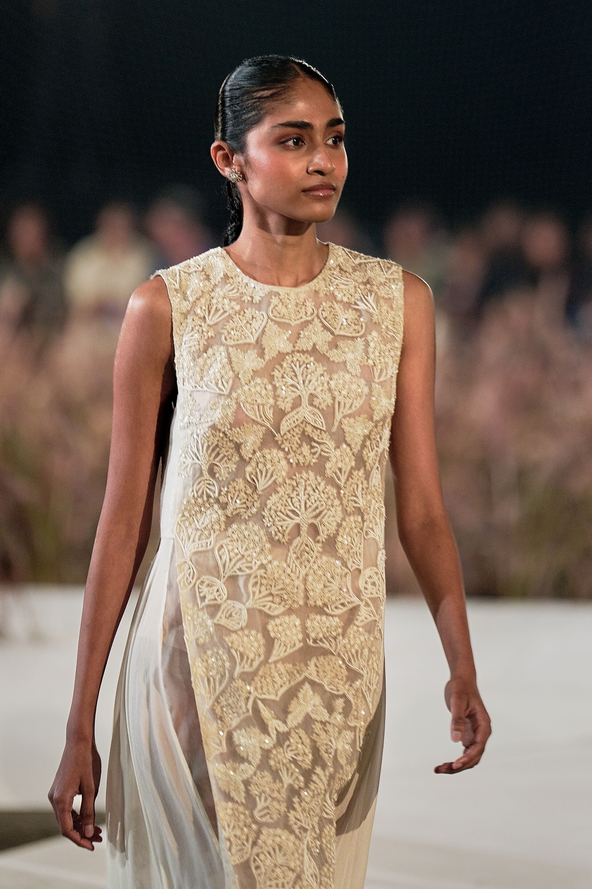 Calliandra Embroidered Silk Tabard Set - Ivory