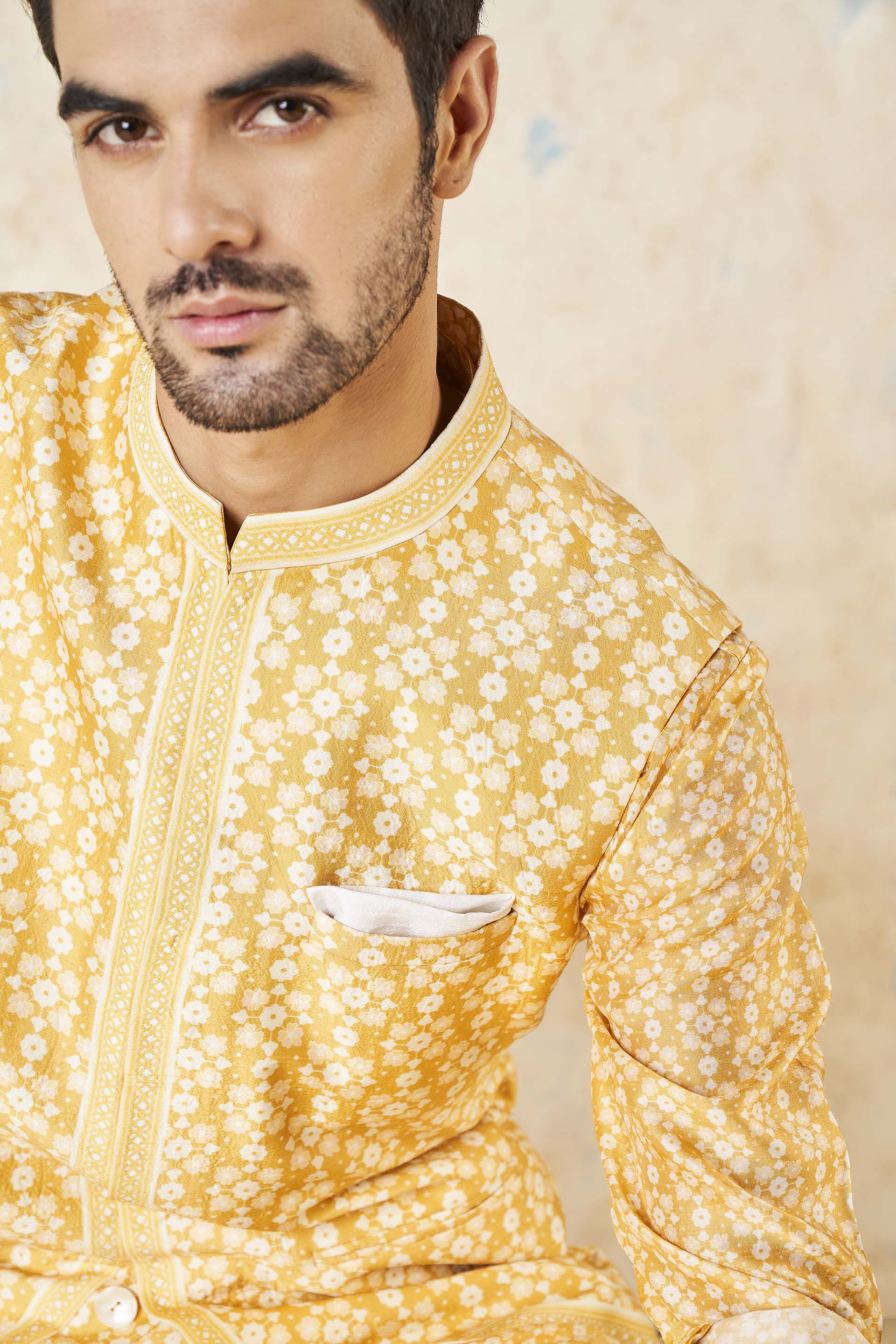 Udyan Nehru Jacket - Mustard, Mustard, image 4