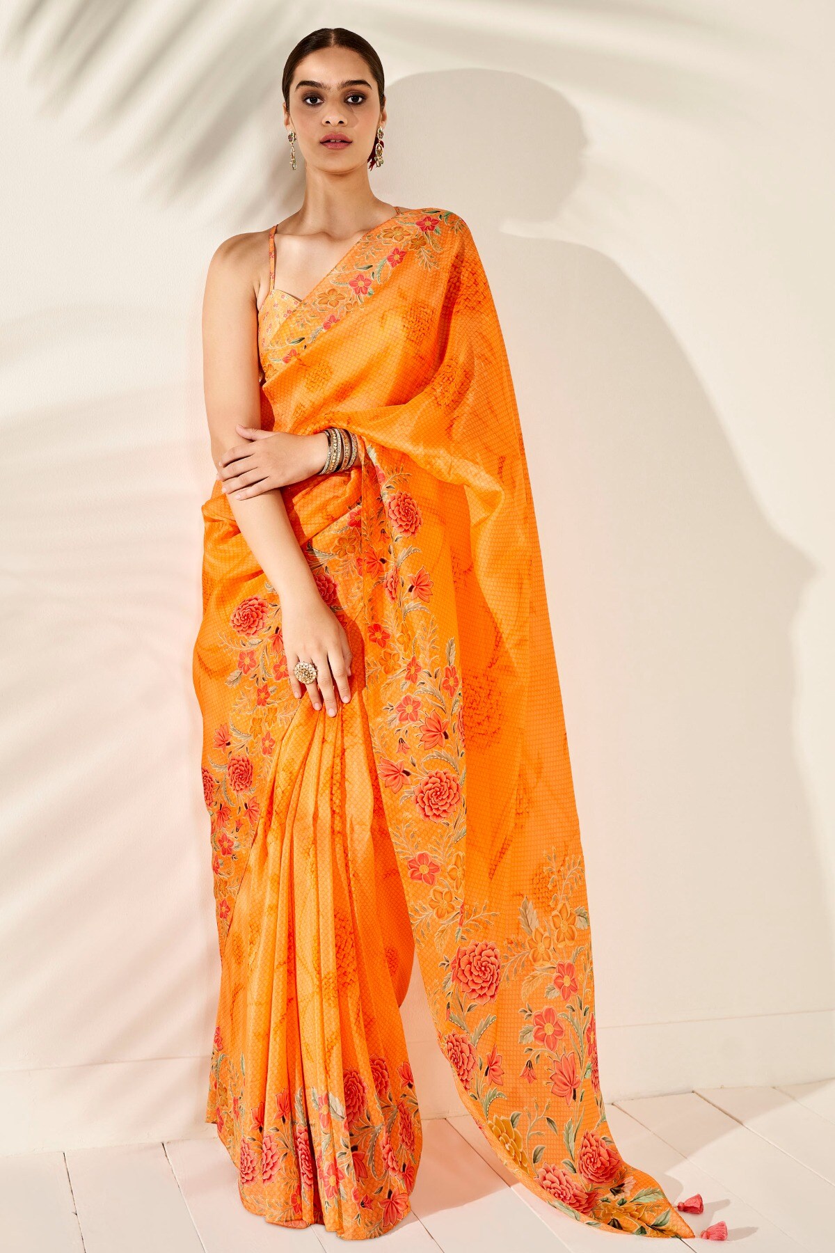 Anya Saree - Orange, Orange, image 4