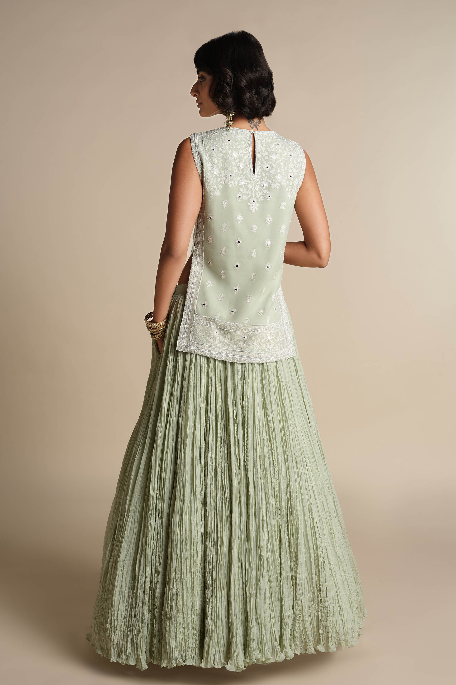 Raisa Embroidered Skirt Set - Sage, Sage Green, image 3