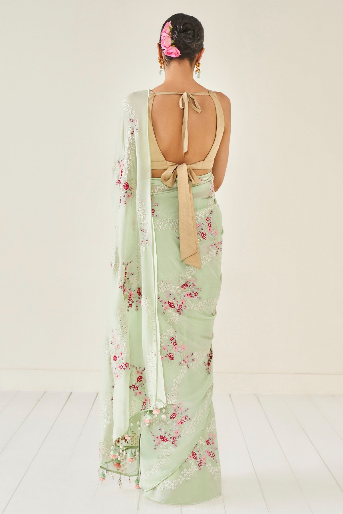 Alyssa Saree Set - Pista, Pista, image 3