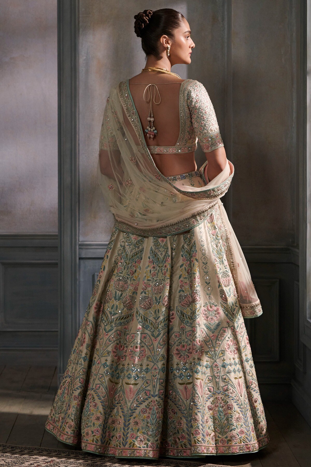 2 - Veena Lehenga Set &ndash; Cream, image 2