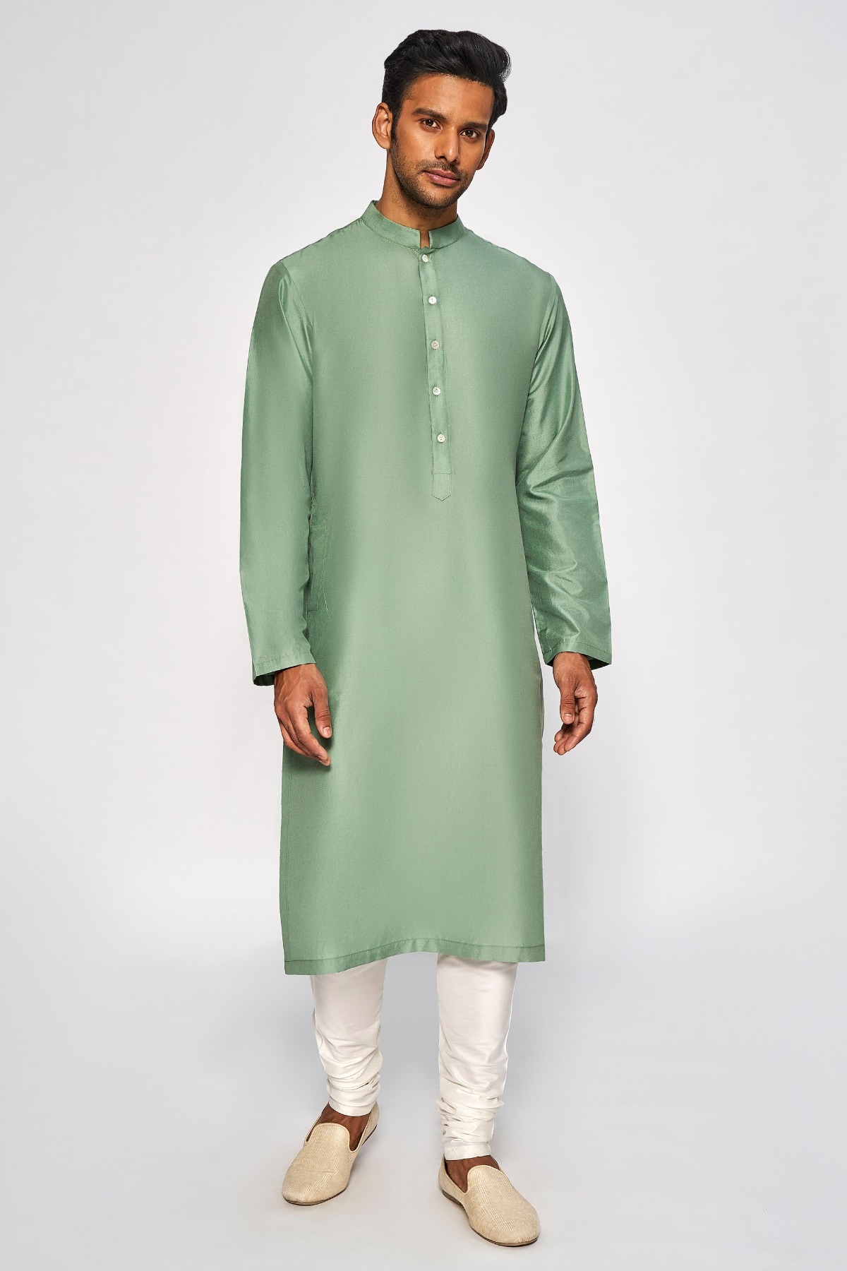 1 - Ishir Kurta –  Sage Green, image 1