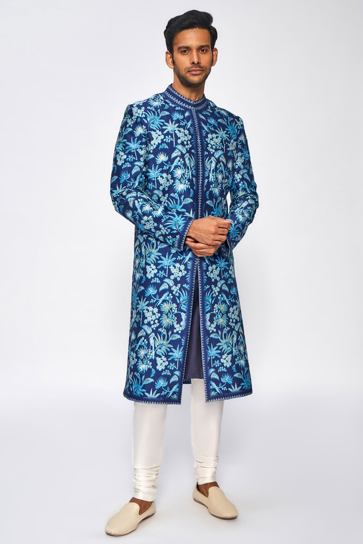 1 - Tanwik Sherwani - Navy, image 1