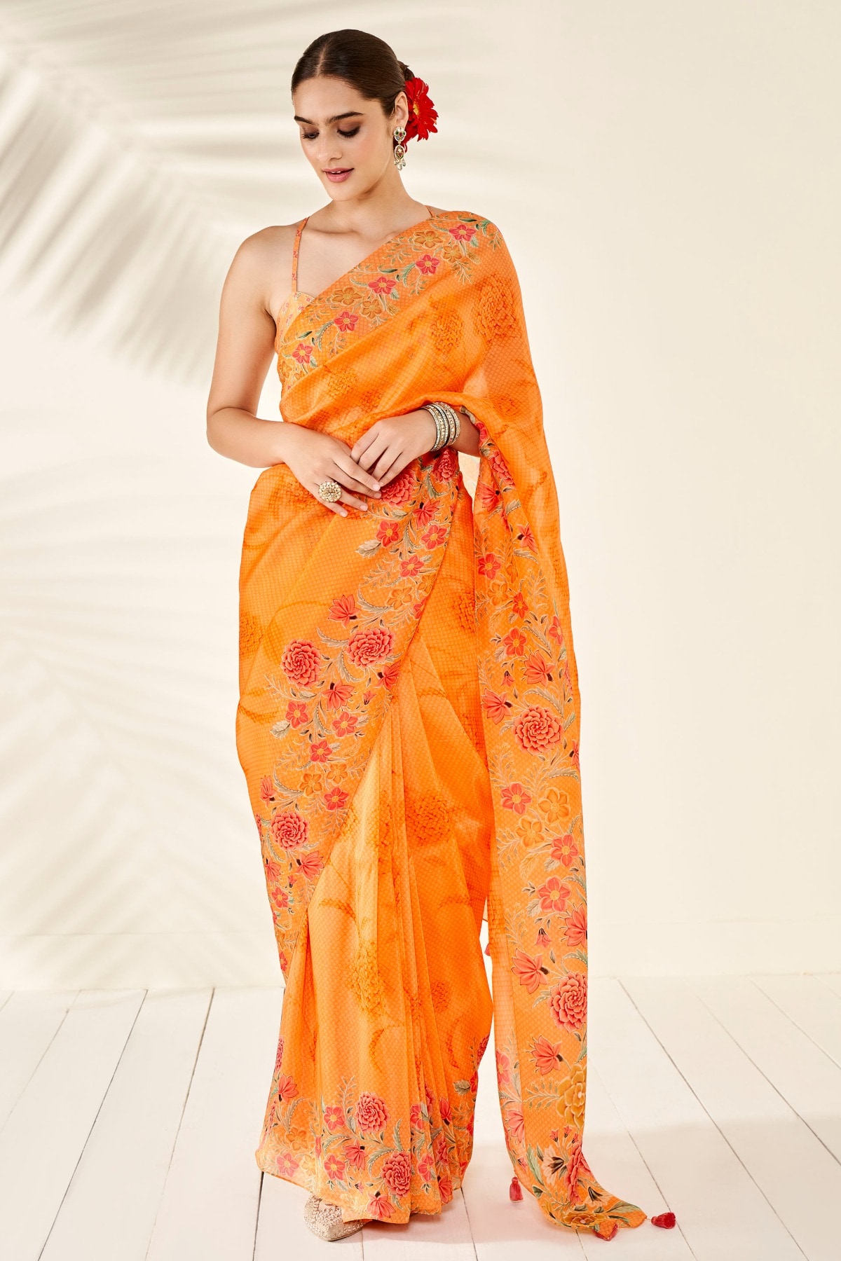 Anya Saree - Orange, Orange, image 1