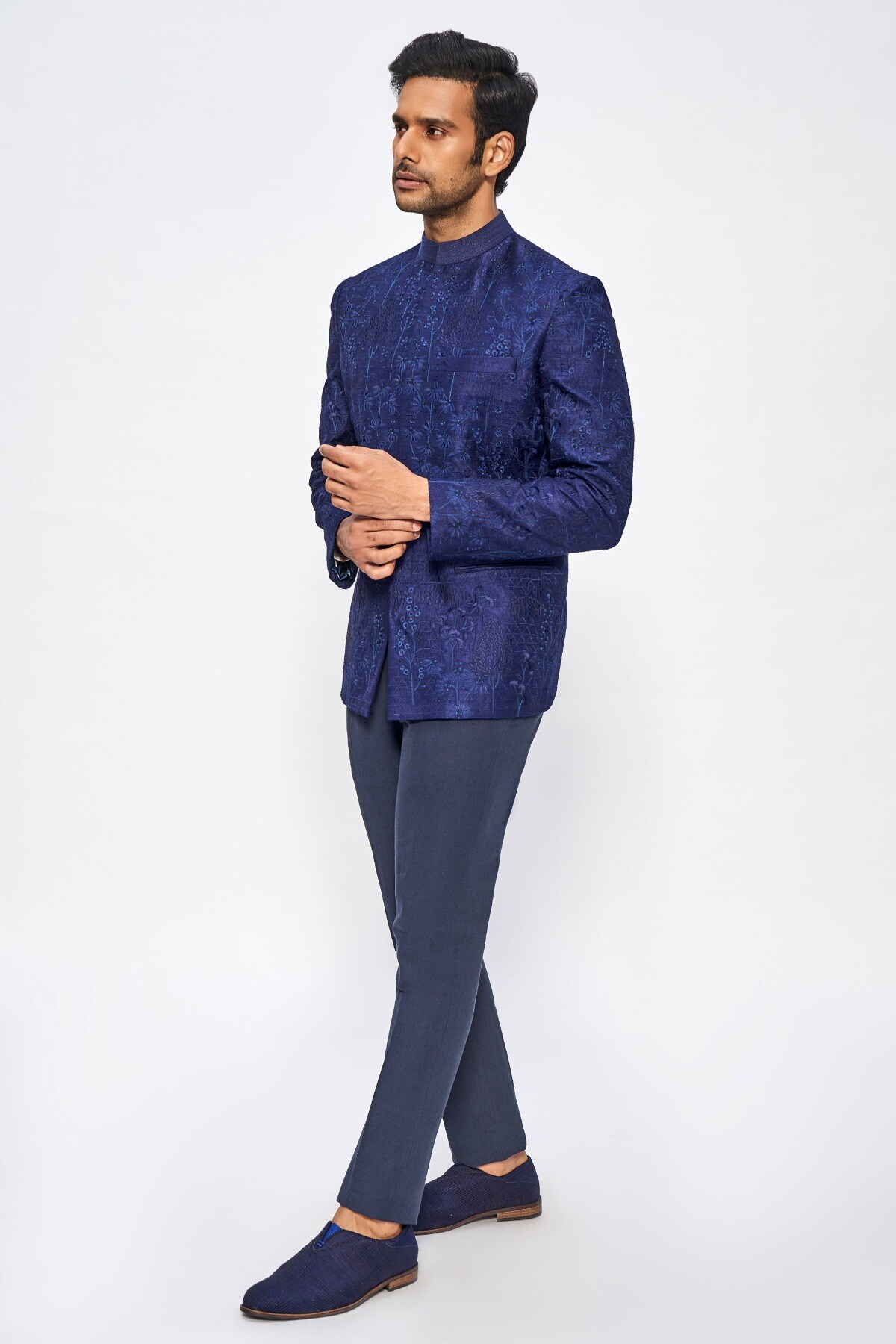Navy sale blue bandhgala