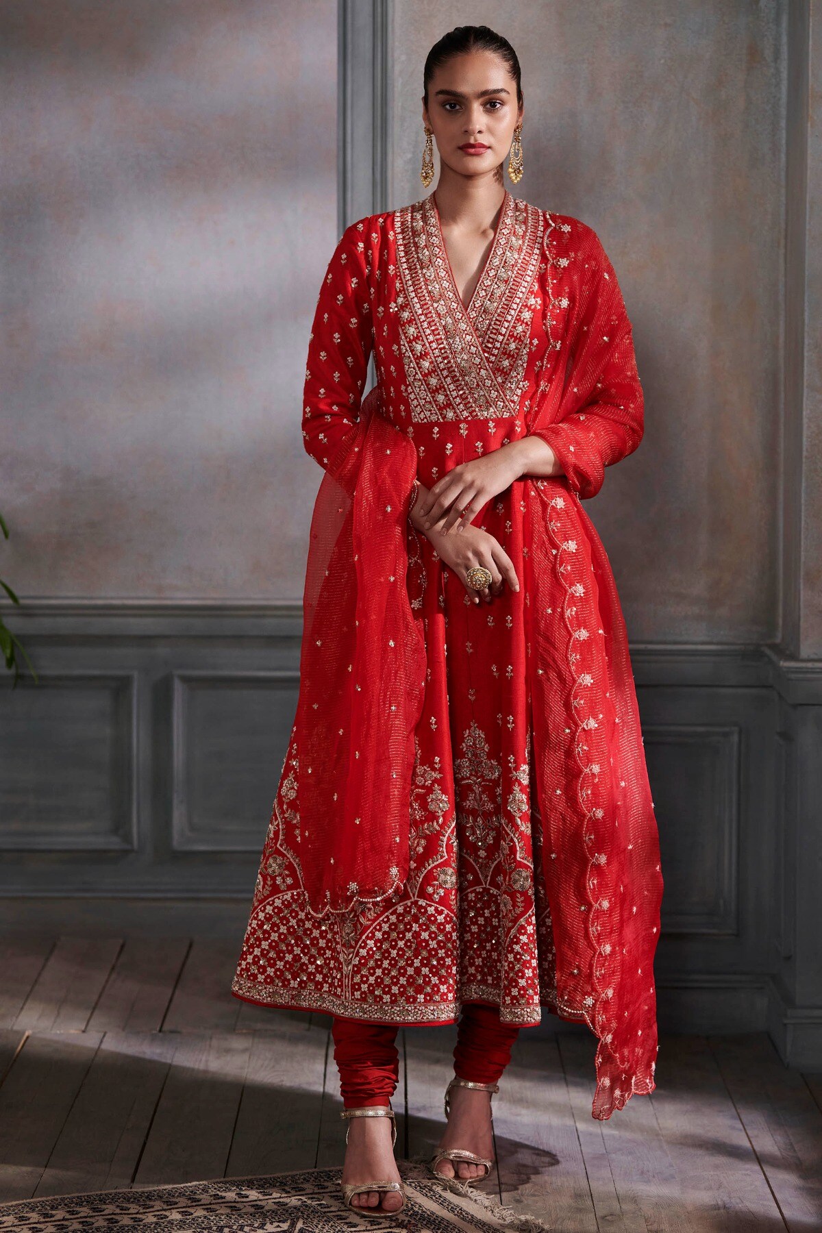 Turanya Anarkali Set Red