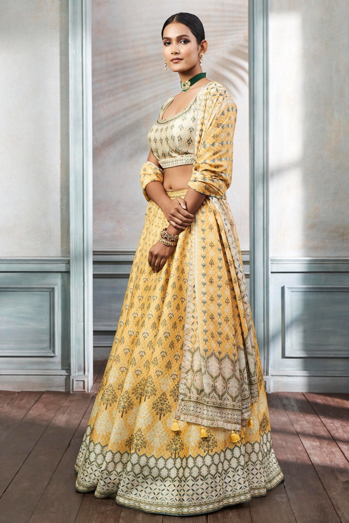 2 - Mihira Lehenga Set - Mustard, image 2
