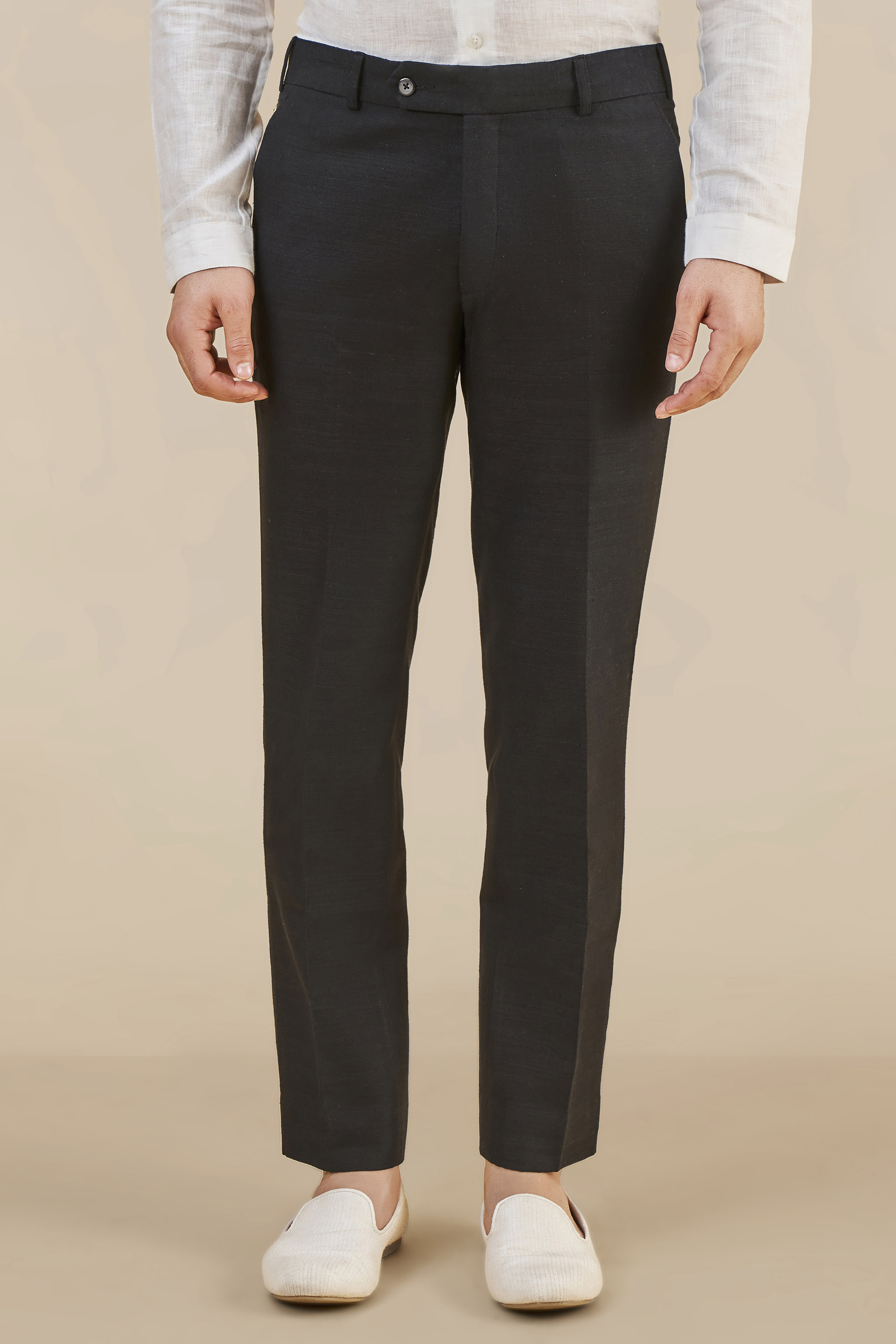 Black Linen Trousers, Black, image 1