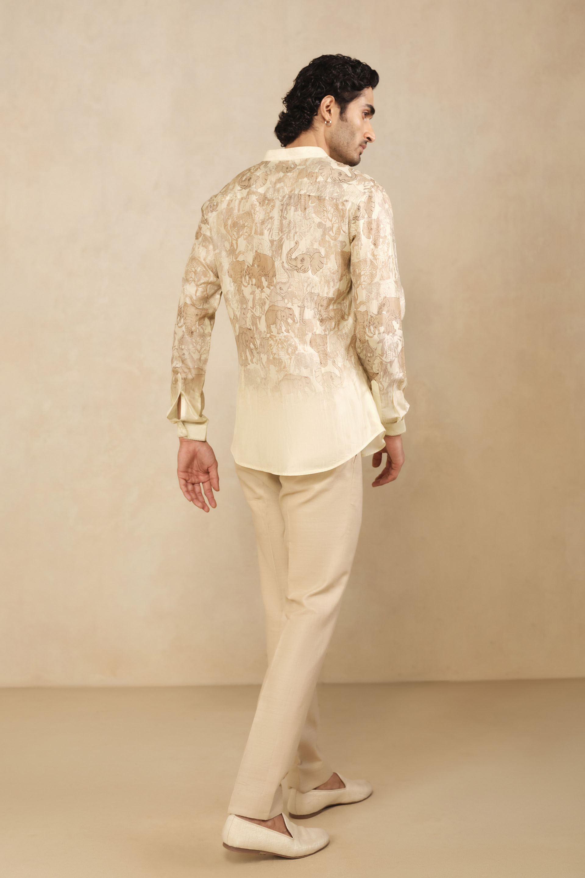 Zyad Silk Shirt - Cream, Cream, image 2