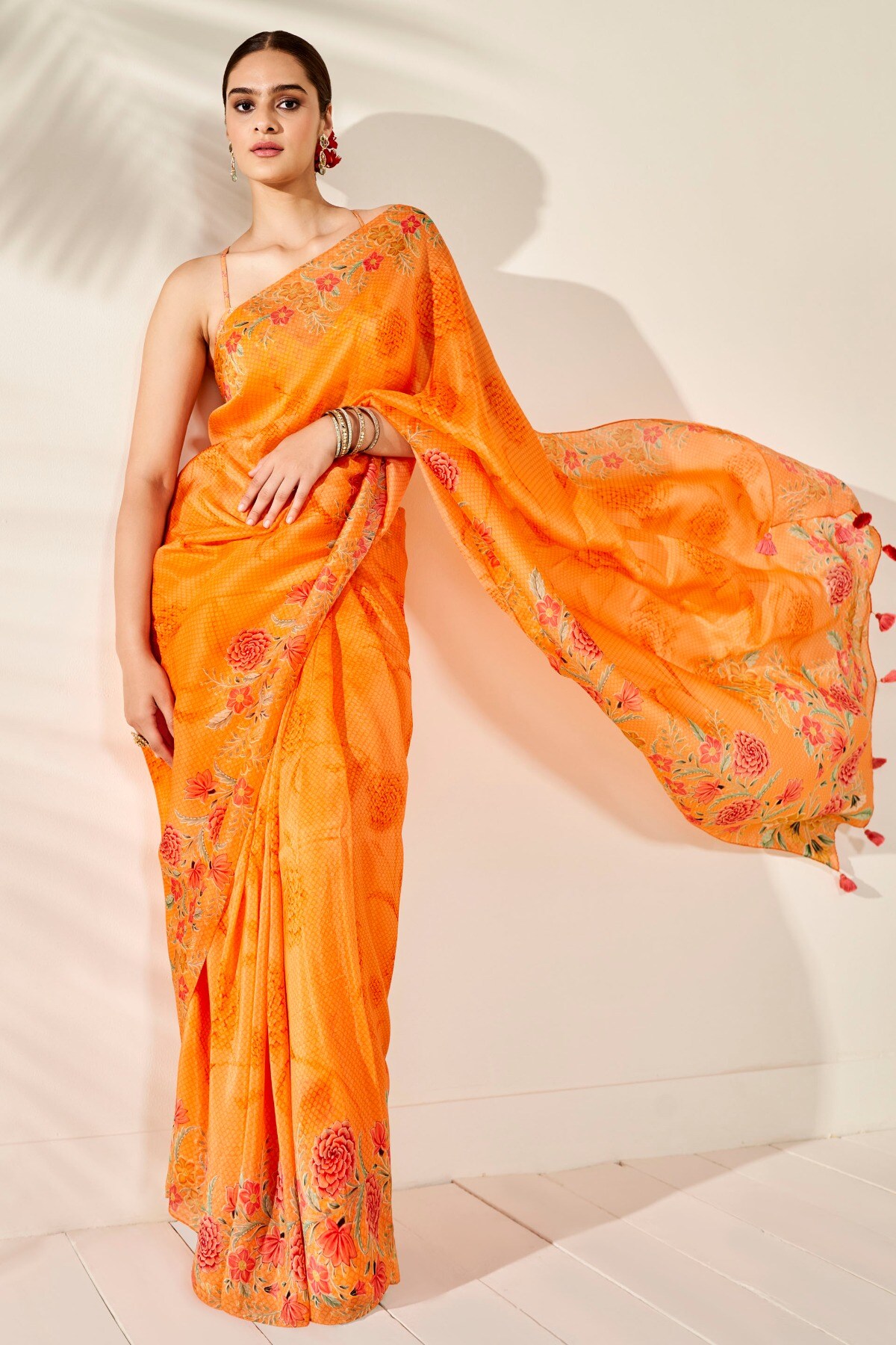 Anya Saree - Orange, Orange, image 5