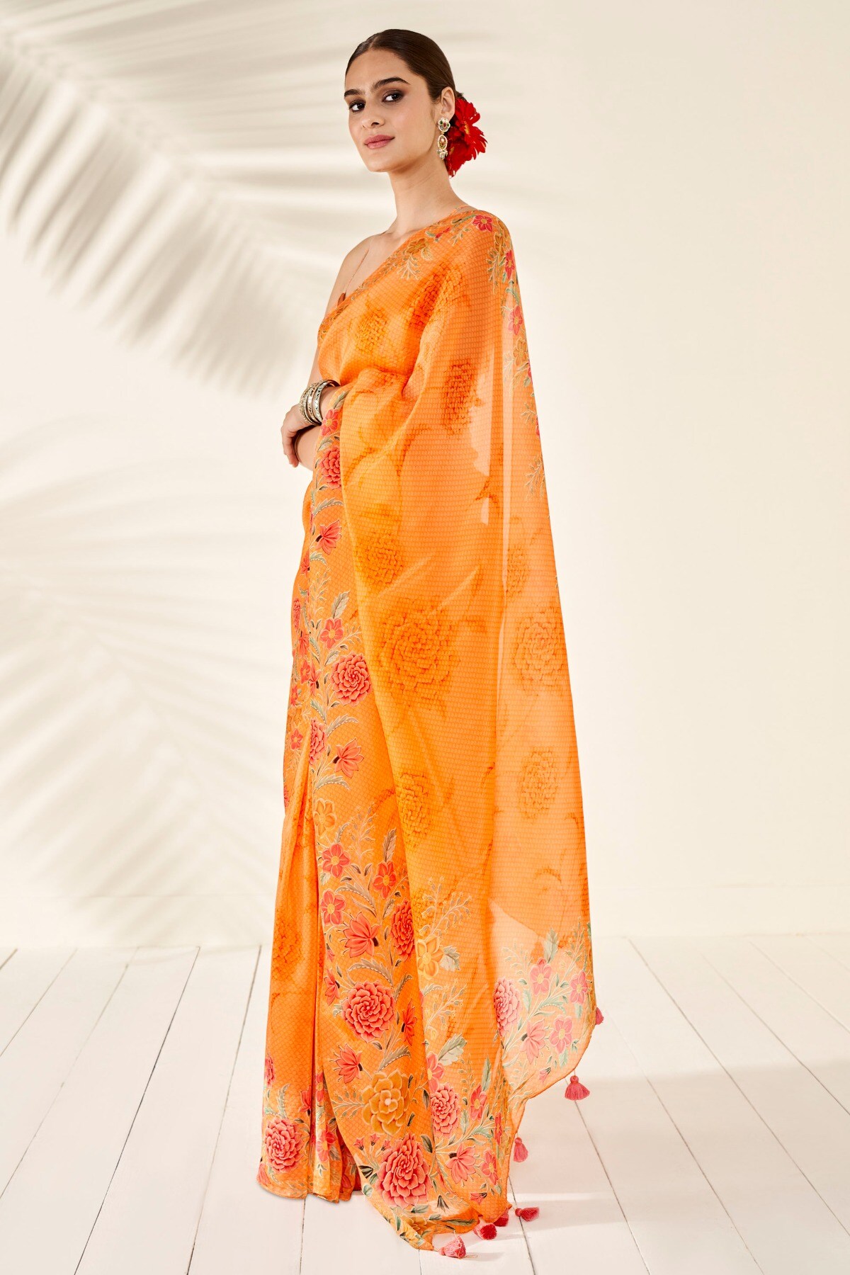 Anya Saree - Orange, Orange, image 2